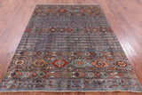 Khorjin Persian Gabbeh Handmade Wool Rug - 5' 8" X 7' 10" - Golden Nile