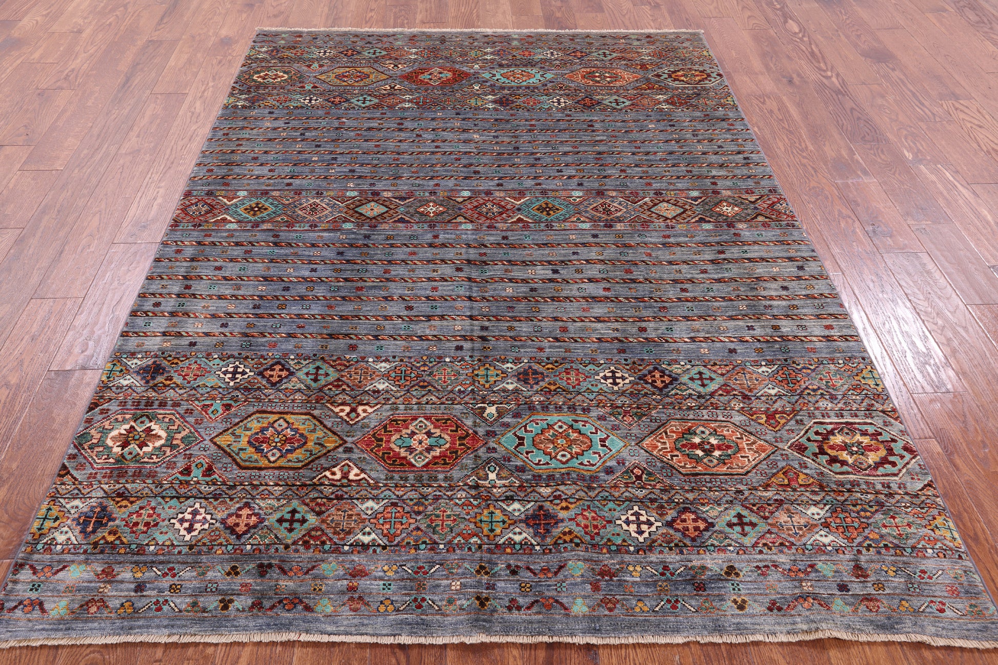 Khorjin Persian Gabbeh Handmade Wool Rug - 5' 8" X 7' 10" - Golden Nile