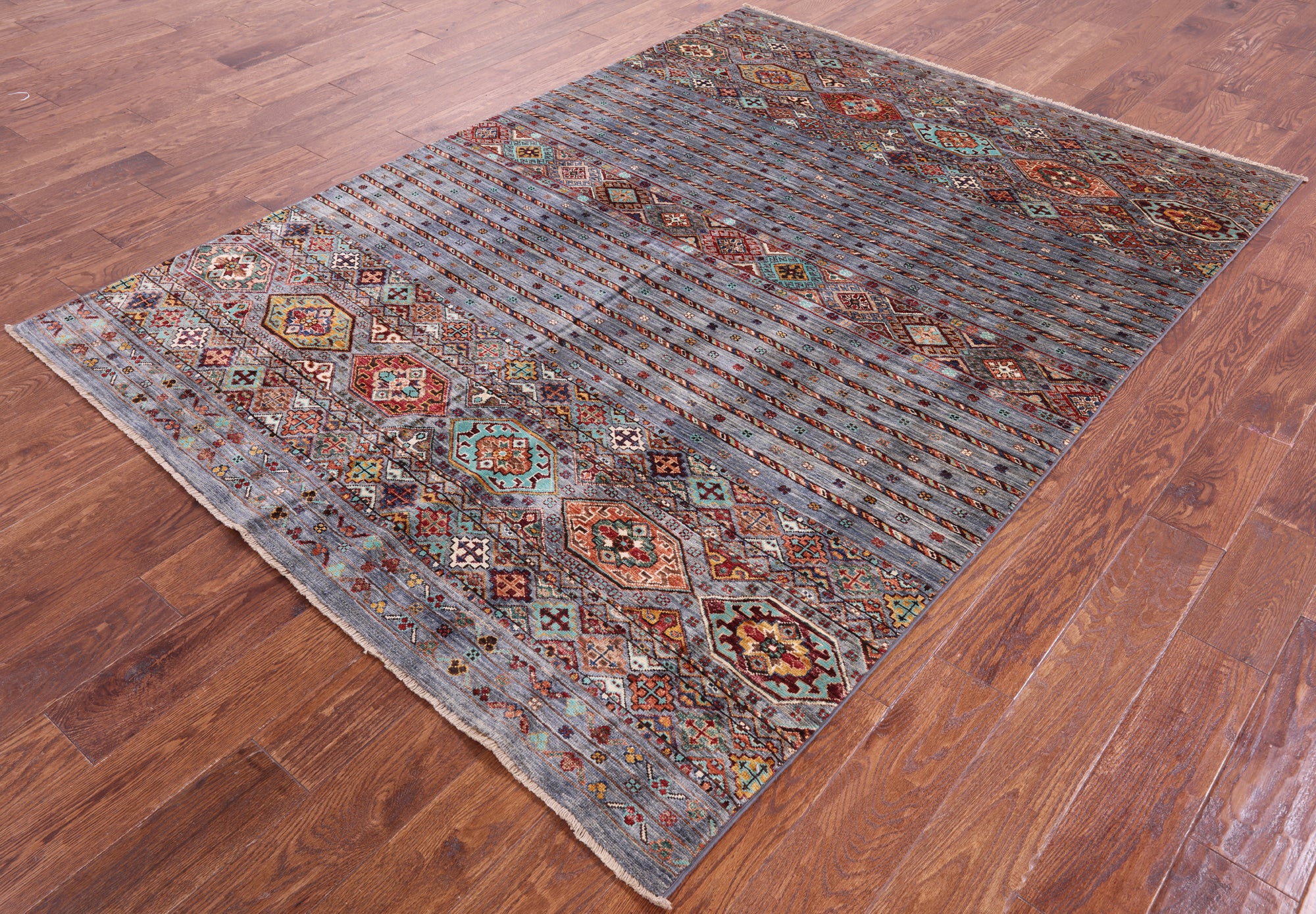Khorjin Persian Gabbeh Handmade Wool Rug - 5' 8" X 7' 10" - Golden Nile