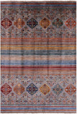 Khorjin Persian Gabbeh Hand Knotted Wool Rug - 5' 8" X 7' 11" - Golden Nile