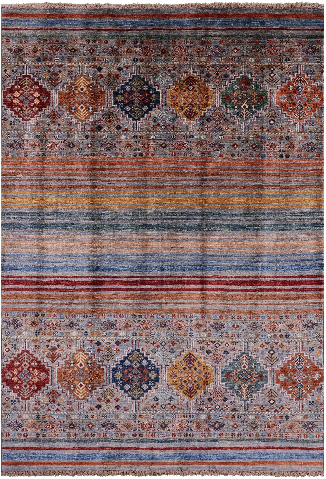 Khorjin Persian Gabbeh Hand Knotted Wool Rug - 5' 8" X 7' 11" - Golden Nile