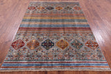 Khorjin Persian Gabbeh Hand Knotted Wool Rug - 5' 8" X 7' 11" - Golden Nile