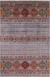 Khorjin Persian Gabbeh Hand Knotted Wool Rug - 5' 8" X 8' 9" - Golden Nile