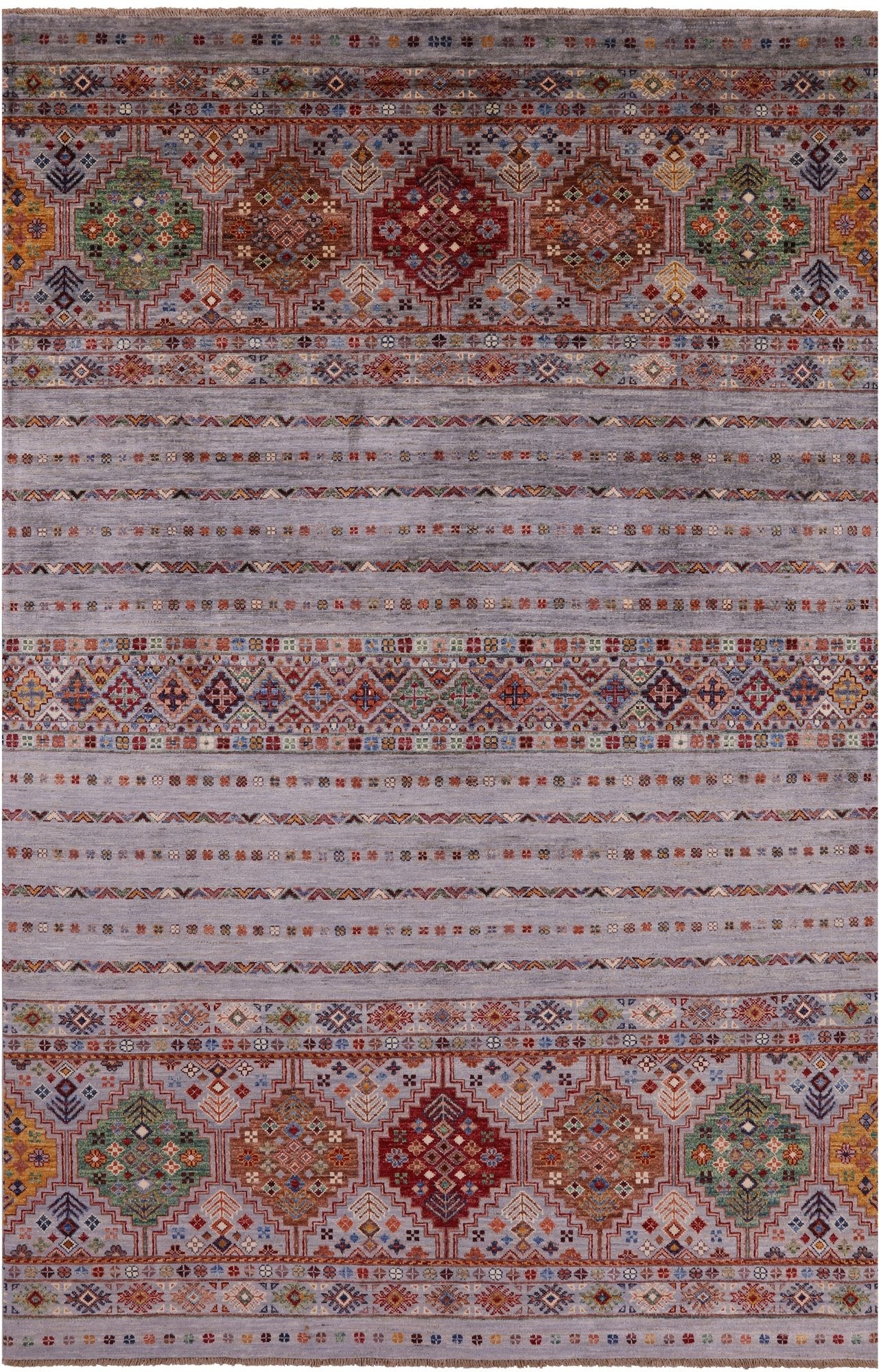 Khorjin Persian Gabbeh Hand Knotted Wool Rug - 5' 8" X 8' 9" - Golden Nile
