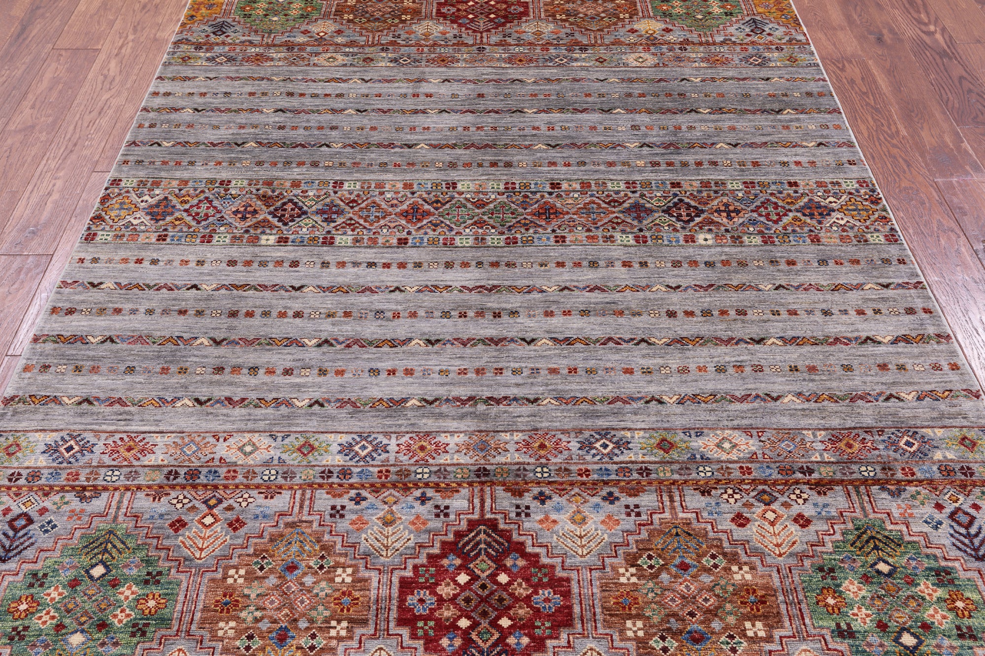 Khorjin Persian Gabbeh Hand Knotted Wool Rug - 5' 8" X 8' 9" - Golden Nile