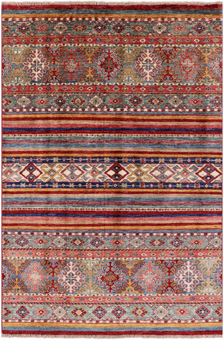 Khorjin Persian Gabbeh Hand Knotted Wool Rug - 4' 0