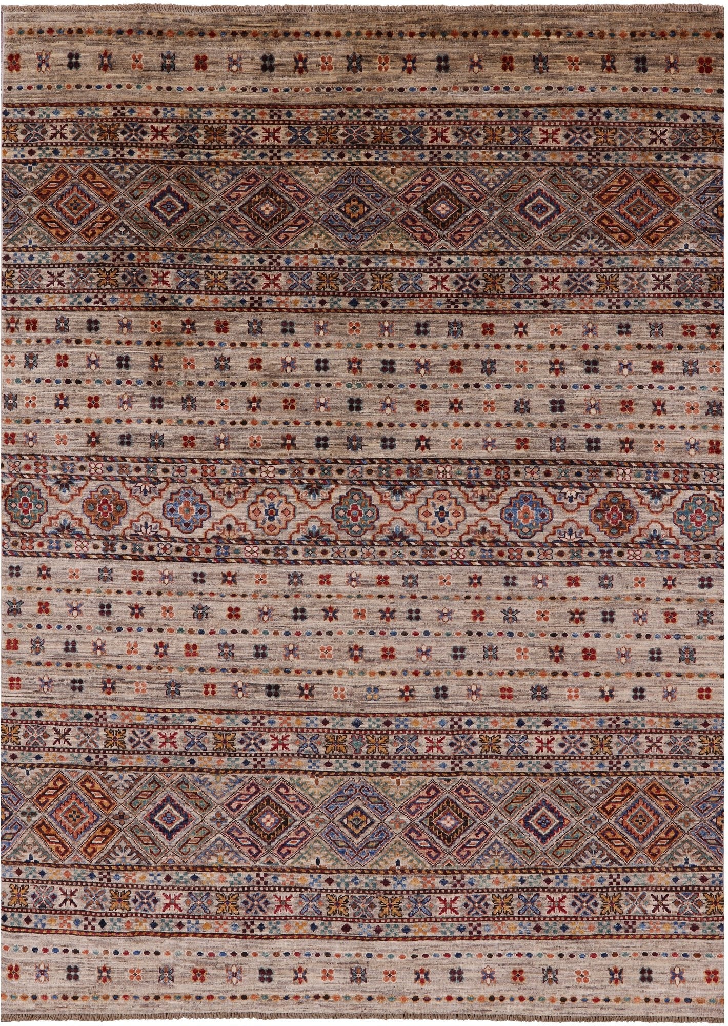 Khorjin Persian Gabbeh Hand Knotted Wool Rug - 5' 6" X 7' 9" - Golden Nile