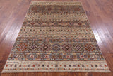 Khorjin Persian Gabbeh Hand Knotted Wool Rug - 5' 6" X 7' 9" - Golden Nile