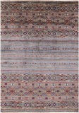 Khorjin Persian Gabbeh Hand Knotted Wool Rug - 5' 0" X 7' 0" - Golden Nile