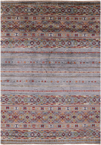 Khorjin Persian Gabbeh Hand Knotted Wool Rug - 5' 0
