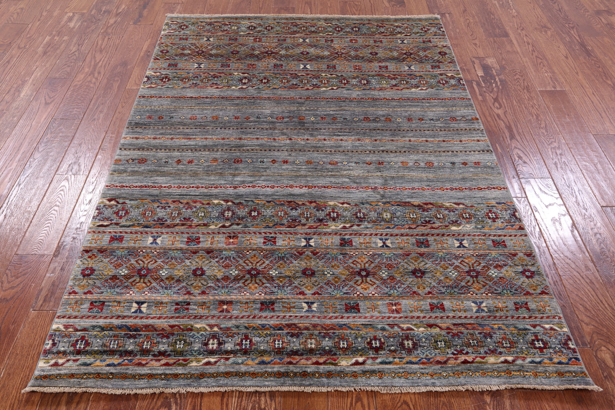 Khorjin Persian Gabbeh Hand Knotted Wool Rug - 5' 0" X 7' 0" - Golden Nile