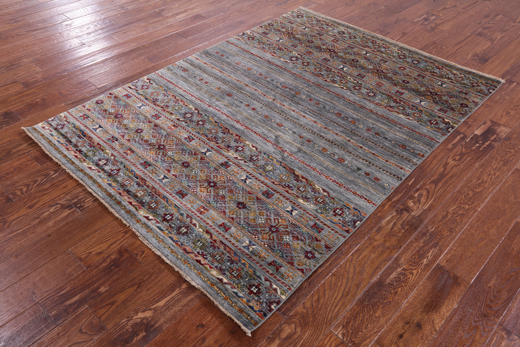 Khorjin Persian Gabbeh Hand Knotted Wool Rug - 5' 0" X 7' 0" - Golden Nile