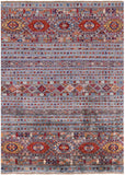 Khorjin Persian Gabbeh Handmade Wool Rug - 4' 0" X 5' 7" - Golden Nile