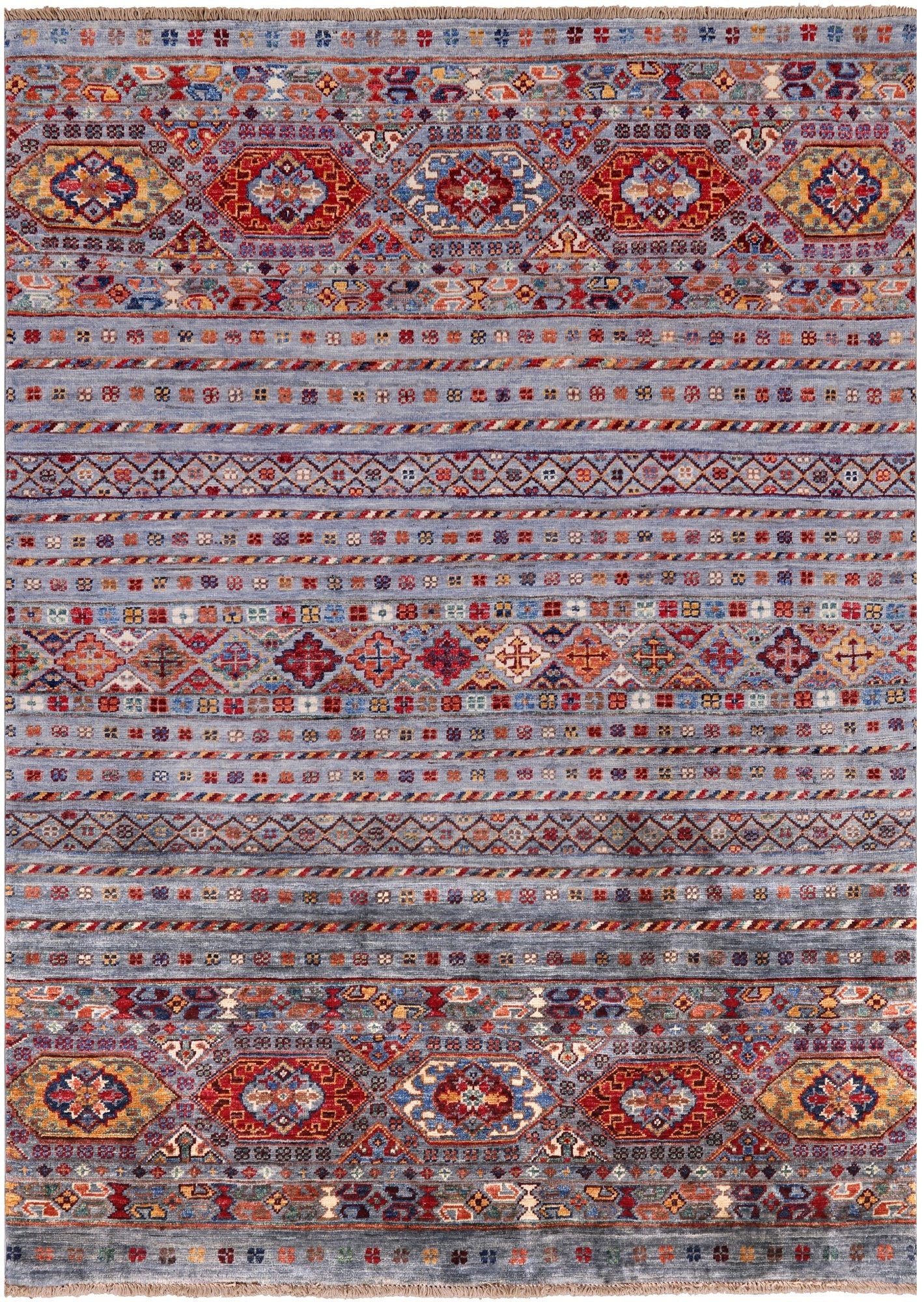 Khorjin Persian Gabbeh Handmade Wool Rug - 4' 0" X 5' 7" - Golden Nile