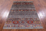 Khorjin Persian Gabbeh Handmade Wool Rug - 4' 0" X 5' 7" - Golden Nile
