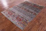 Khorjin Persian Gabbeh Handmade Wool Rug - 4' 0" X 5' 7" - Golden Nile