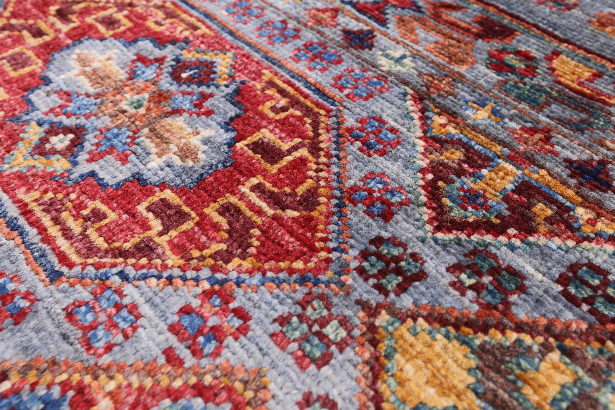Khorjin Persian Gabbeh Handmade Wool Rug - 4' 0" X 5' 7" - Golden Nile