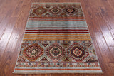 Khorjin Persian Gabbeh Handmade Wool Rug - 3' 4" X 4' 10" - Golden Nile