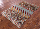 Khorjin Persian Gabbeh Handmade Wool Rug - 3' 4" X 4' 10" - Golden Nile