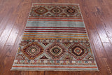 Khorjin Persian Gabbeh Hand Knotted Wool Rug - 3' 4" X 4' 10" - Golden Nile