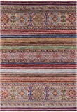 Khorjin Persian Gabbeh Hand Knotted Wool Rug - 5' 0" X 6' 11" - Golden Nile