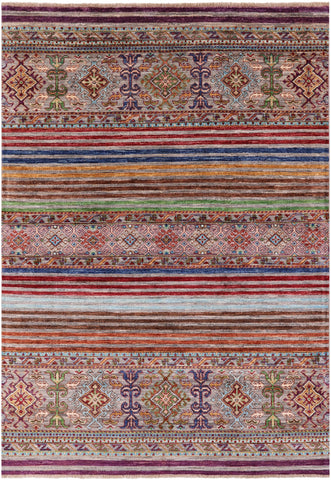 Khorjin Persian Gabbeh Hand Knotted Wool Rug - 5' 0