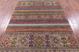Khorjin Persian Gabbeh Hand Knotted Wool Rug - 5' 0" X 6' 11" - Golden Nile