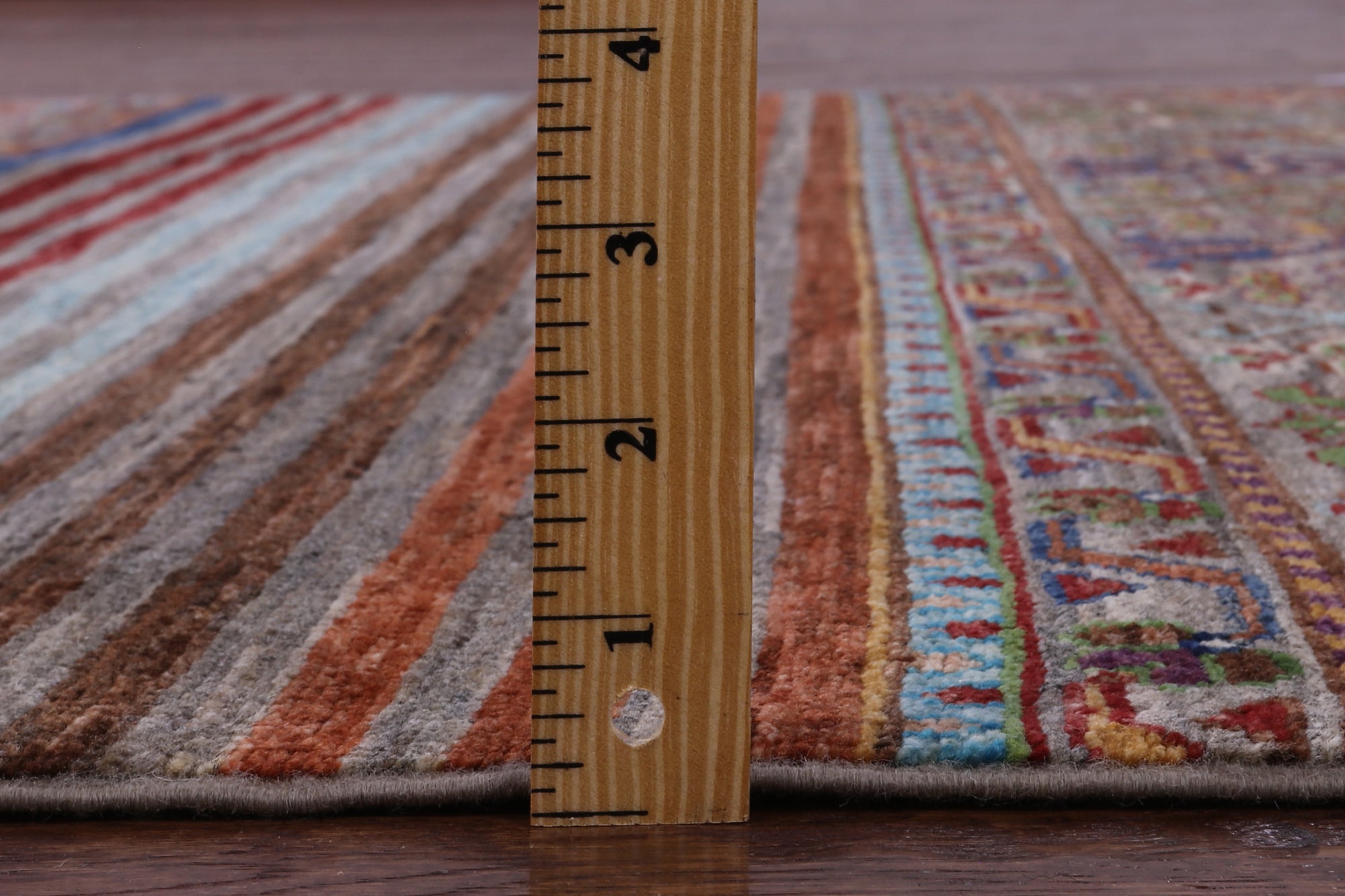 Khorjin Persian Gabbeh Hand Knotted Wool Rug - 5' 0" X 6' 11" - Golden Nile