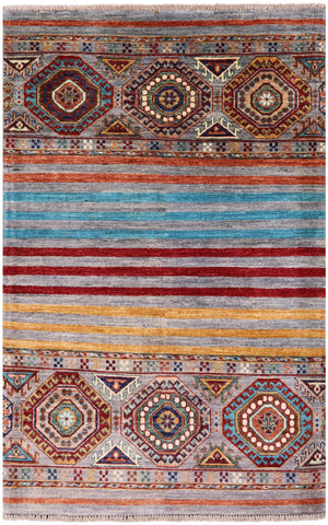 Khorjin Persian Gabbeh Hand Knotted Wool Rug - 3' 3