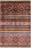 Khorjin Persian Gabbeh Handmade Wool Rug - 3' 2" X 4' 9" - Golden Nile