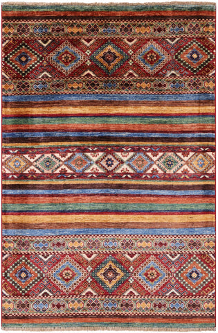 Khorjin Persian Gabbeh Handmade Wool Rug - 3' 2