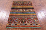 Khorjin Persian Gabbeh Handmade Wool Rug - 3' 2" X 4' 9" - Golden Nile