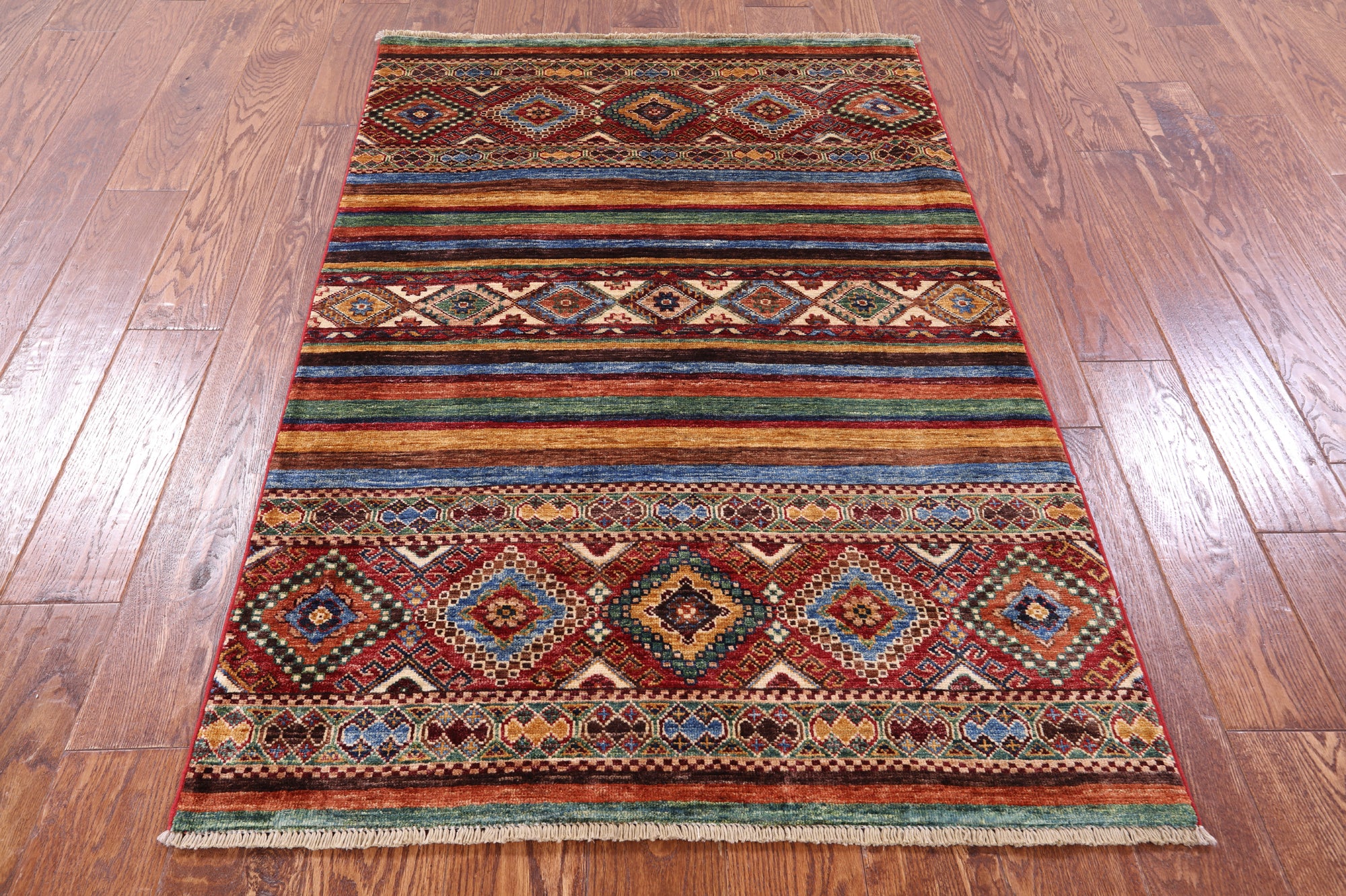Khorjin Persian Gabbeh Handmade Wool Rug - 3' 2" X 4' 9" - Golden Nile