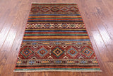 Khorjin Persian Gabbeh Handmade Wool Rug - 3' 2" X 4' 9" - Golden Nile