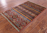 Khorjin Persian Gabbeh Handmade Wool Rug - 3' 2" X 4' 9" - Golden Nile