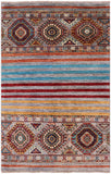 Khorjin Persian Gabbeh Handmade Wool Rug - 3' 4" X 5' 1" - Golden Nile