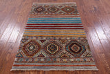 Khorjin Persian Gabbeh Handmade Wool Rug - 3' 4" X 5' 1" - Golden Nile