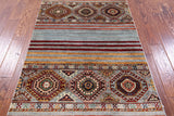 Khorjin Persian Gabbeh Hand Knotted Wool Rug - 3' 4" X 4' 11" - Golden Nile