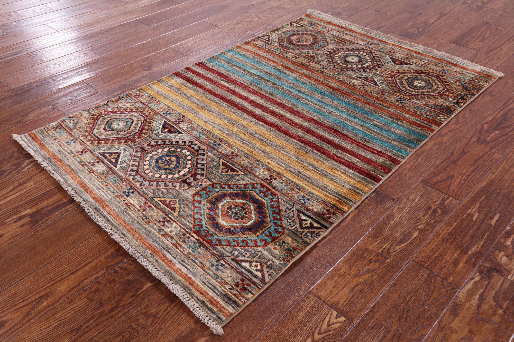 Khorjin Persian Gabbeh Hand Knotted Wool Rug - 3' 3" X 5' 1" - Golden Nile