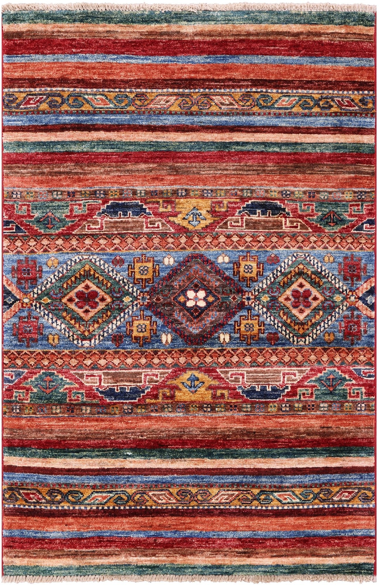 Khorjin Persian Gabbeh Hand Knotted Wool Rug - 2' 9" X 4' 1" - Golden Nile