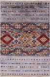 Grey Khorjin Persian Gabbeh Handmade Wool Rug - 2' 8" X 4' 1" - Golden Nile