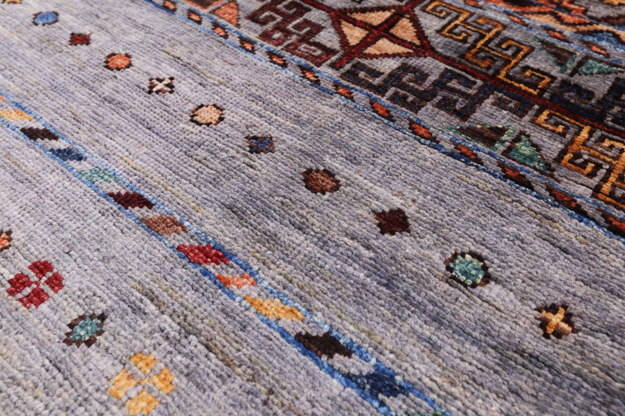 Grey Khorjin Persian Gabbeh Handmade Wool Rug - 2' 8" X 4' 1" - Golden Nile
