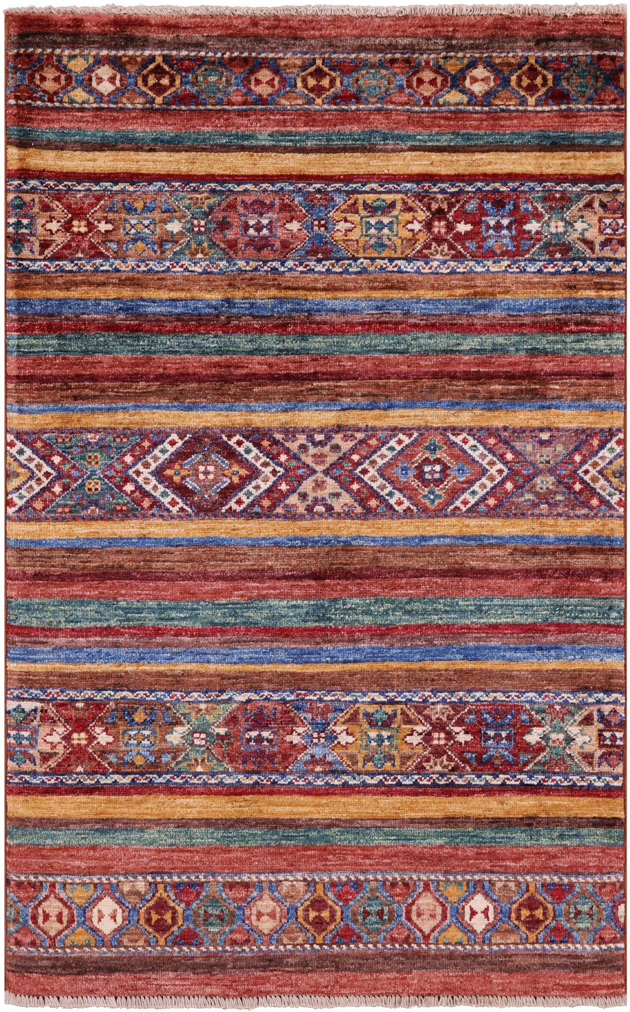 Khorjin Persian Gabbeh Handmade Wool Rug - 2' 7" X 4' 1" - Golden Nile