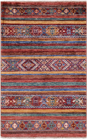 Khorjin Persian Gabbeh Handmade Wool Rug - 2' 7