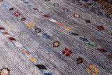 Grey Khorjin Persian Gabbeh Hand Knotted Wool Rug - 2' 8" X 4' 1" - Golden Nile