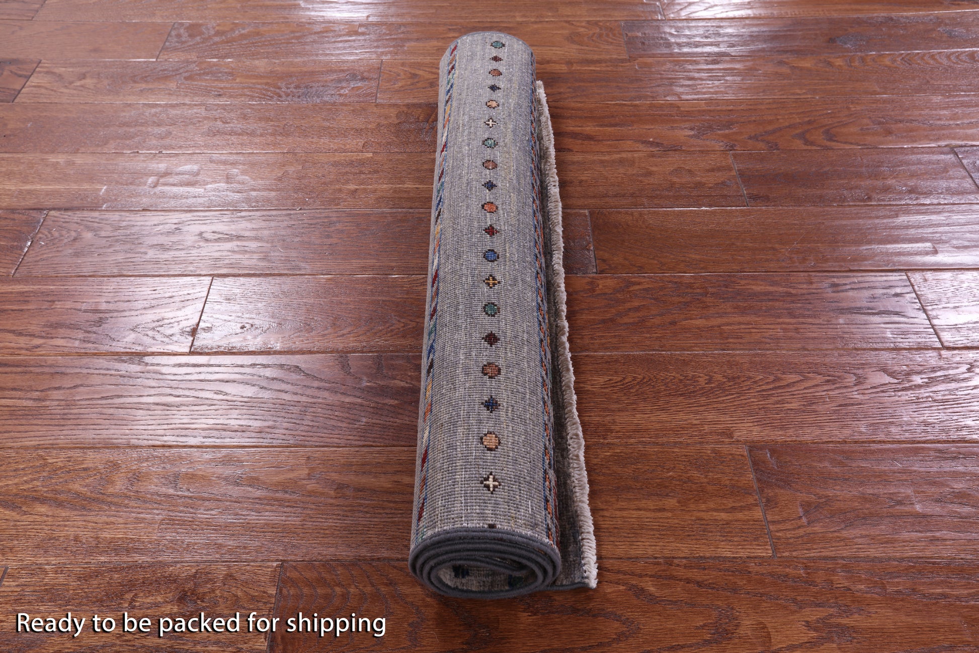 Grey Khorjin Persian Gabbeh Hand Knotted Wool Rug - 2' 8" X 4' 1" - Golden Nile