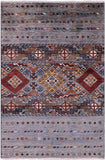 Grey Khorjin Persian Gabbeh Hand Knotted Wool Rug - 2' 8" X 4' 1" - Golden Nile