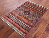 Khorjin Persian Gabbeh Hand Knotted Wool Rug - 2' 9" X 4' 0" - Golden Nile