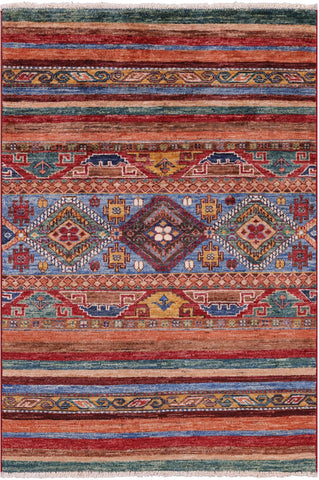 Khorjin Persian Gabbeh Hand Knotted Wool Rug - 2' 9