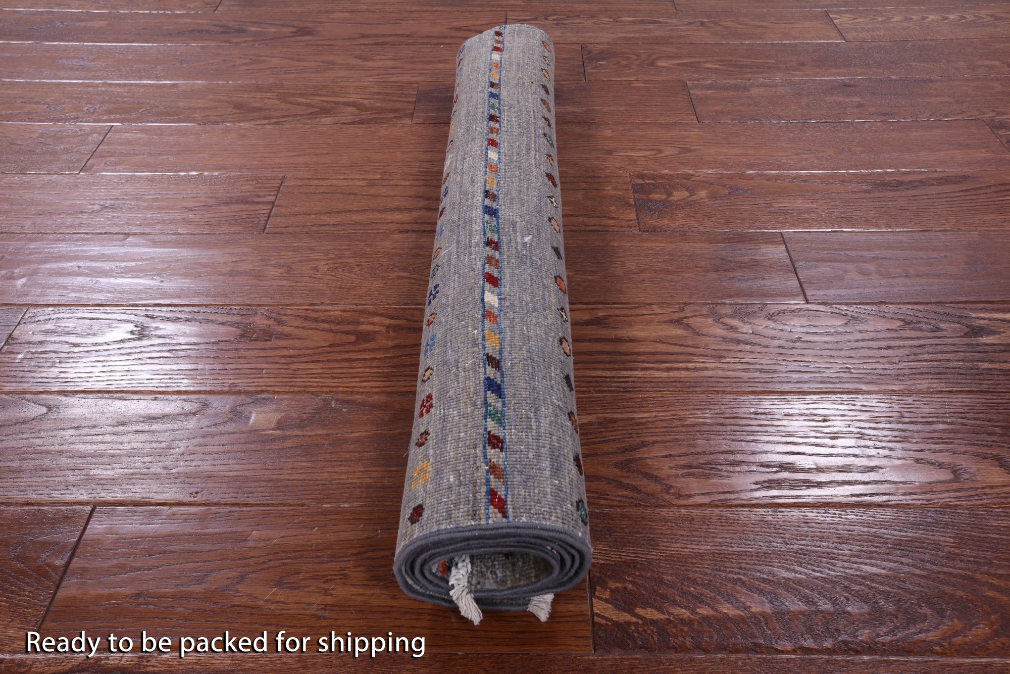 Grey Khorjin Persian Gabbeh Hand Knotted Wool Rug - 2' 8" X 4' 1" - Golden Nile